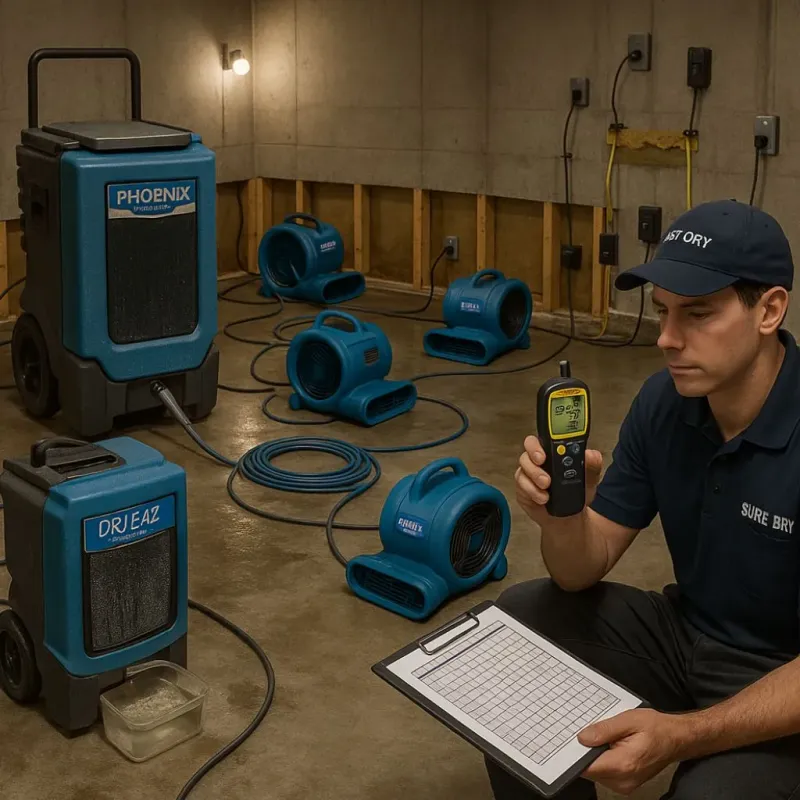 Structural Drying and Dehumidification process in Brea, CA